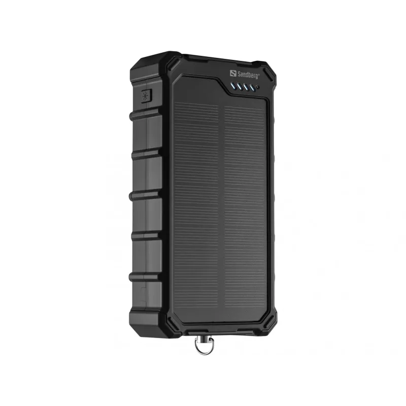 Powerbank solare Sandberg CampLED 20000, 20000 mAh, Programmable Power Supply (PPS), 3,7 V, 15 W, nero