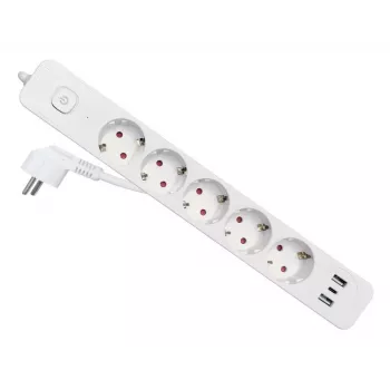 Equip 245555 Prolunga elettrica 2,5 m 5 prese AC per interni bianco