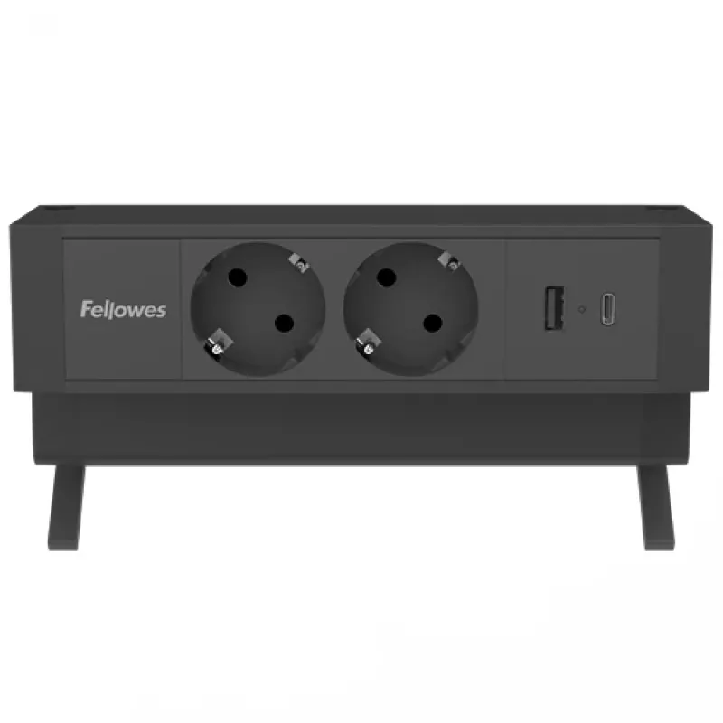 Fellowes 100137182 Prolunga elettrica 2 m 2 prese AC per interni nero