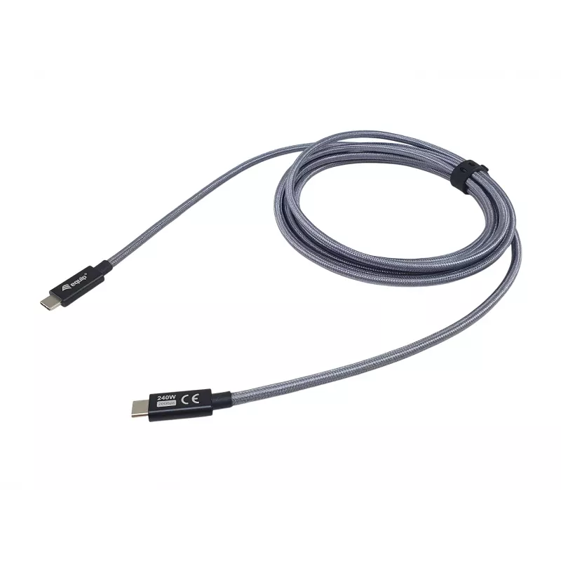 Cavo USB-C su USB-C EQUIP 2,0 m — USB 3.2 Gen 2x2, 20 Gbps, PD 240W, 4K/60Hz, nero