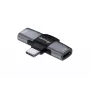 Adattatore USB-C OTG 2-in-1 EQUIP 133479 — 100W PD, 10Gbit/s, 1x USB-C su 2x USB-C, grigio
