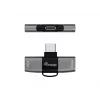Adattatore USB-C OTG 2-in-1 EQUIP 133479 — 100W PD, 10Gbit/s, 1x USB-C su 2x USB-C, grigio