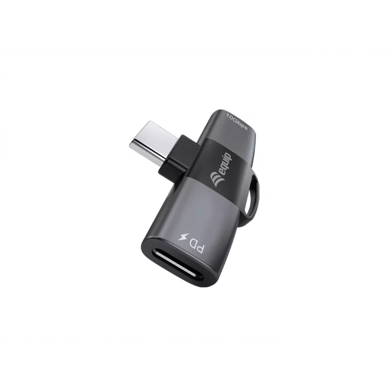 Adattatore USB-C OTG 2-in-1 EQUIP 133479 — 100W PD, 10Gbit/s, 1x USB-C su 2x USB-C, grigio