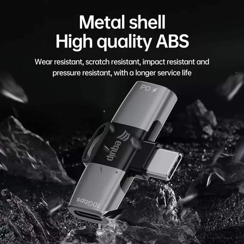 Adattatore USB-C OTG 2-in-1 EQUIP 133479 — 100W PD, 10Gbit/s, 1x USB-C su 2x USB-C, grigio