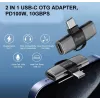 Adattatore USB-C OTG 2-in-1 EQUIP 133479 — 100W PD, 10Gbit/s, 1x USB-C su 2x USB-C, grigio