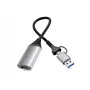 Adattatore USB su HDMI EQUIP 133498 (connettore USB-C e USB-A su HDMI, 1080p, case in alluminio, grigio)