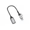 Adattatore USB su HDMI EQUIP 133498 (connettore USB-C e USB-A su HDMI, 1080p, case in alluminio, grigio)
