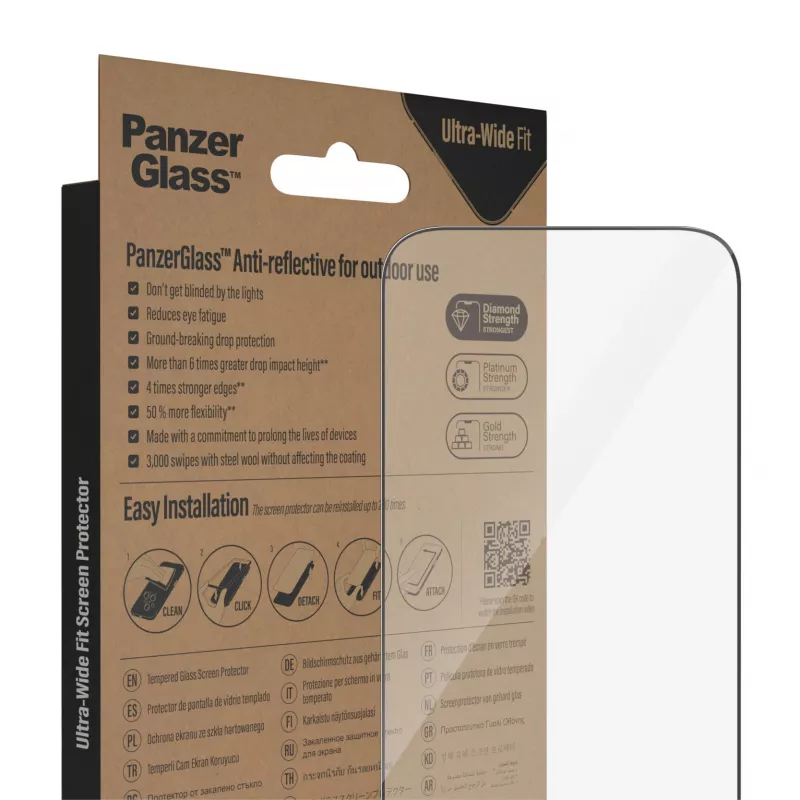 Pellicola protettiva PanzerGlass® Anti-Reflective per iPhone 14 Pro | Ultra-Wide Fit con EasyAligner