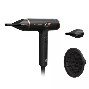 Asciugacapelli ROWENTA HY8310, 1700 W, ionico, 3 livelli di calore, 3 velocità, getto freddo — Nero