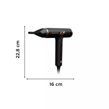 Asciugacapelli ROWENTA HY8310, 1700 W, ionico, 3 livelli di calore, 3 velocità, getto freddo — Nero