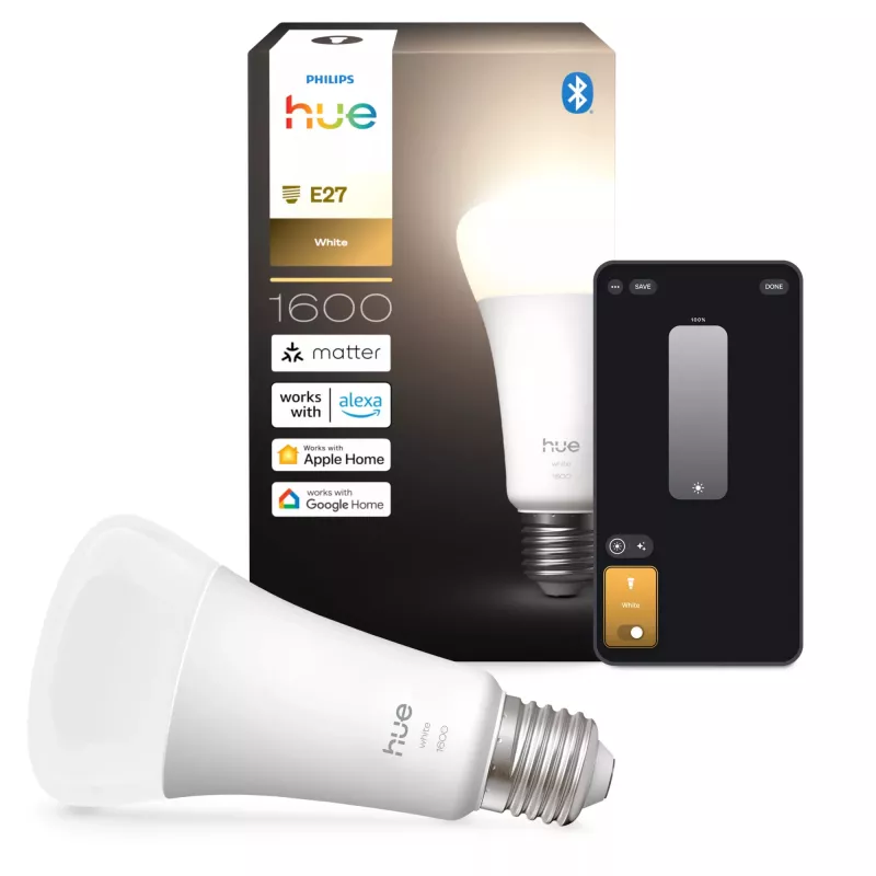 Lampadina smart Philips Hue White A60 E27 1600 lumen Bluetooth Zigbee