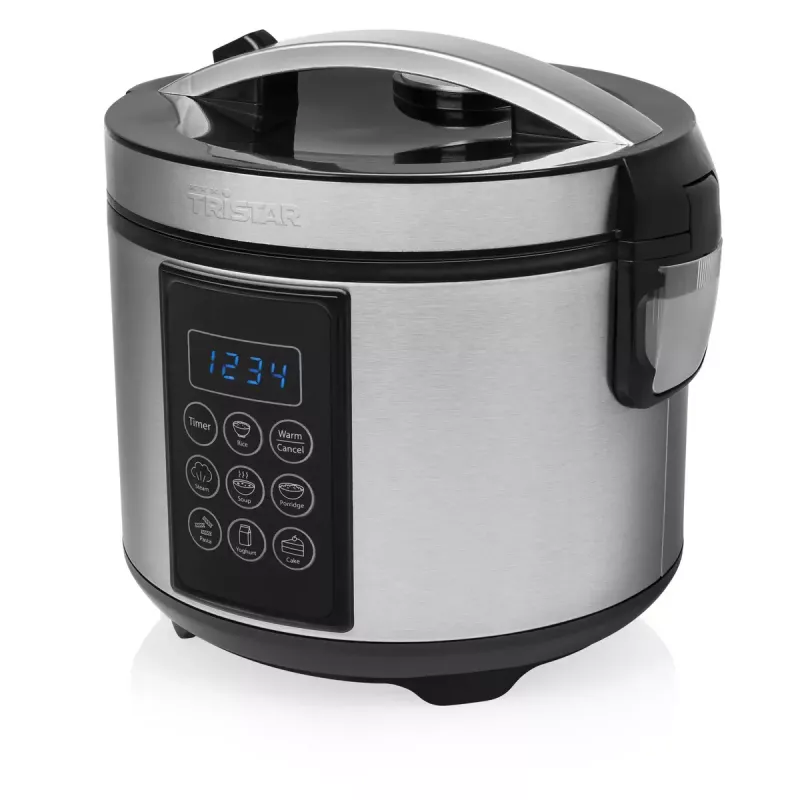 Multicooker Tristar RK-6132 — 1,5 L, 500 W, 7 programmi automatici, LCD, acciaio inox/nero
