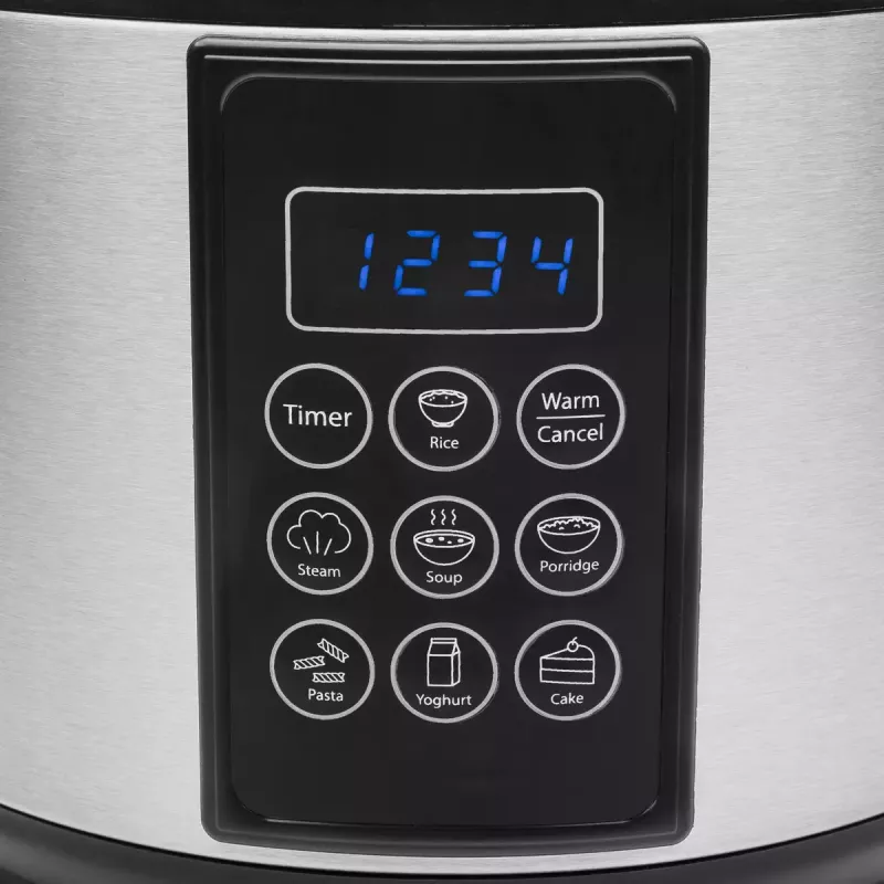 Multicooker Tristar RK-6132 — 1,5 L, 500 W, 7 programmi automatici, LCD, acciaio inox/nero
