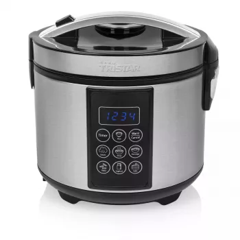 Multicooker Tristar RK-6132 — 1,5 L, 500 W, 7 programmi automatici, LCD, acciaio inox/nero