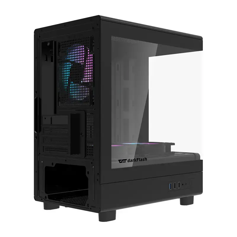 Case per computer DarkFlash DB330M nero v2 con tre ventole preinstallate