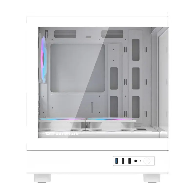 Case per computer Darkflash DB330M bianco v2 con tre ventole preinstallate, supporto micro-ATX/mATX