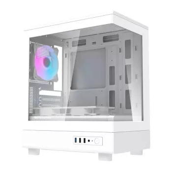 Case per computer Darkflash DB330M bianco v2 con tre ventole preinstallate, supporto micro-ATX/mATX