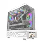 Case per computer DarkFlash DS950V con display integrato, bianco, con 6 ventole