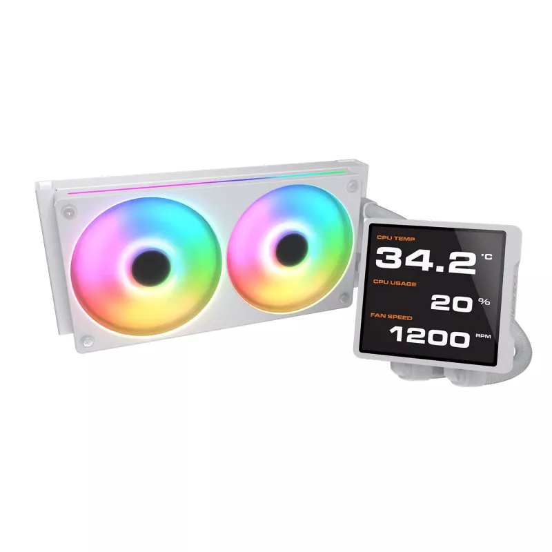 Dissipatore a liquido per CPU all-in-one Cougar Poseidon Vistek Pro 240, ARGB, ventola da 120 mm, bianco