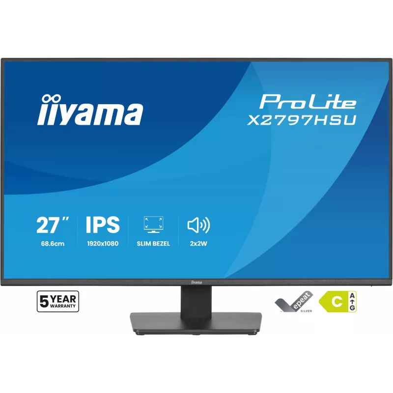 Monitor per computer IIYAMA ProLite X2797HSU-B1 27 inch (68,6 cm) Full HD 1920×1080 LED opaco 4 ms USB 3.2 Gen 1 altoparlanti VESA nero