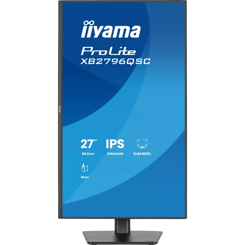 Monitor LED IIYAMA ProLite XB2796QSC-B1 27 inch IPS Quad HD 2560x1440, 4 ms, USB-C, altoparlanti, regolabile in altezza, VESA