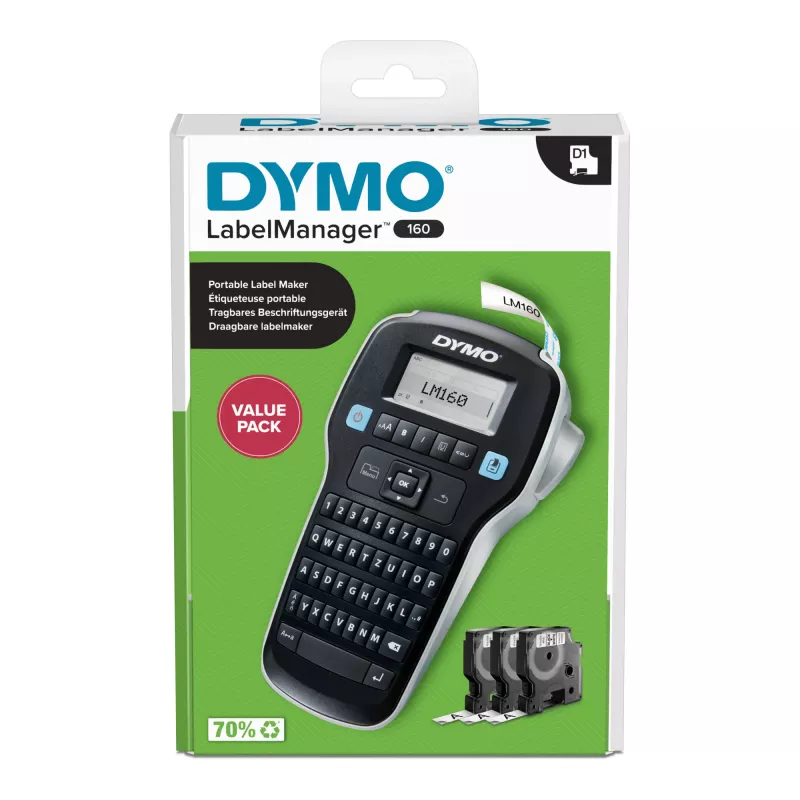 DYMO LabelManager 160 Valuepack etichettatrice trasferimento termico 160 x 160 DPI 12 mm/s D1 QWERTZ
