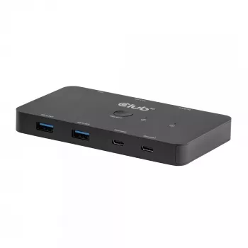 Switch KVM club 3d Dual USB-C a HDMI, 2 porte, 4K UHD 3840x2160, console USB-C, 65W PD, nero
