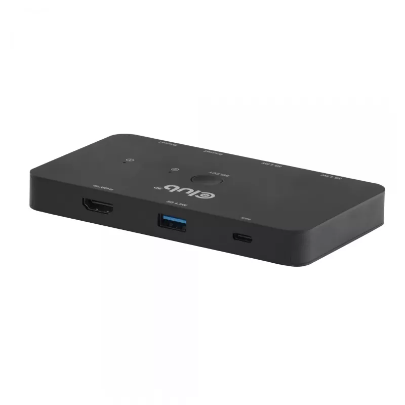 Switch KVM club 3d Dual USB-C a HDMI, 2 porte, 4K UHD 3840x2160, console USB-C, 65W PD, nero