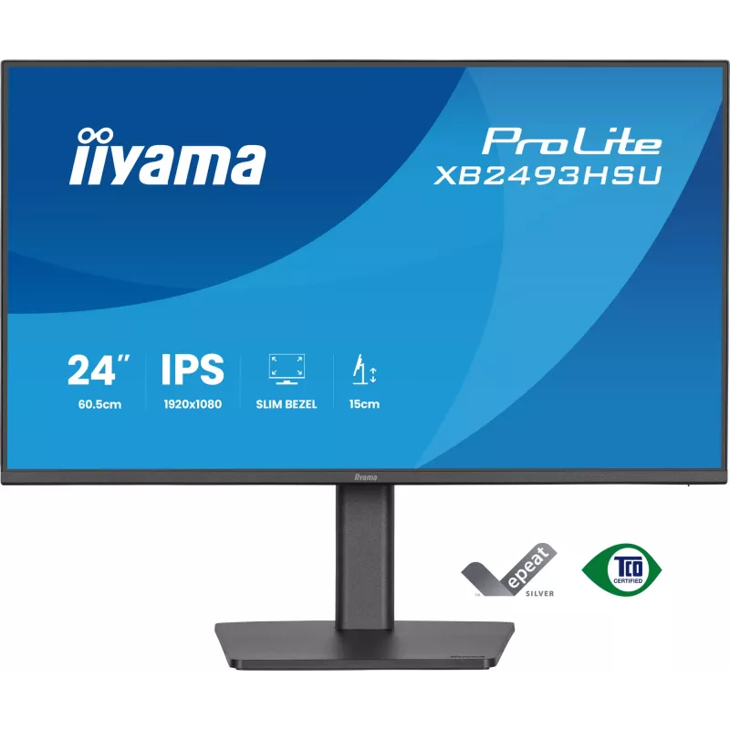 Monitor per computer IIYAMA ProLite XB2493HSU-B1 60,5 cm (23,8 pollici) Full HD IPS LED, 1920×1080, 1 ms, angolo di visuale 178°, hub USB, altoparlanti, nero