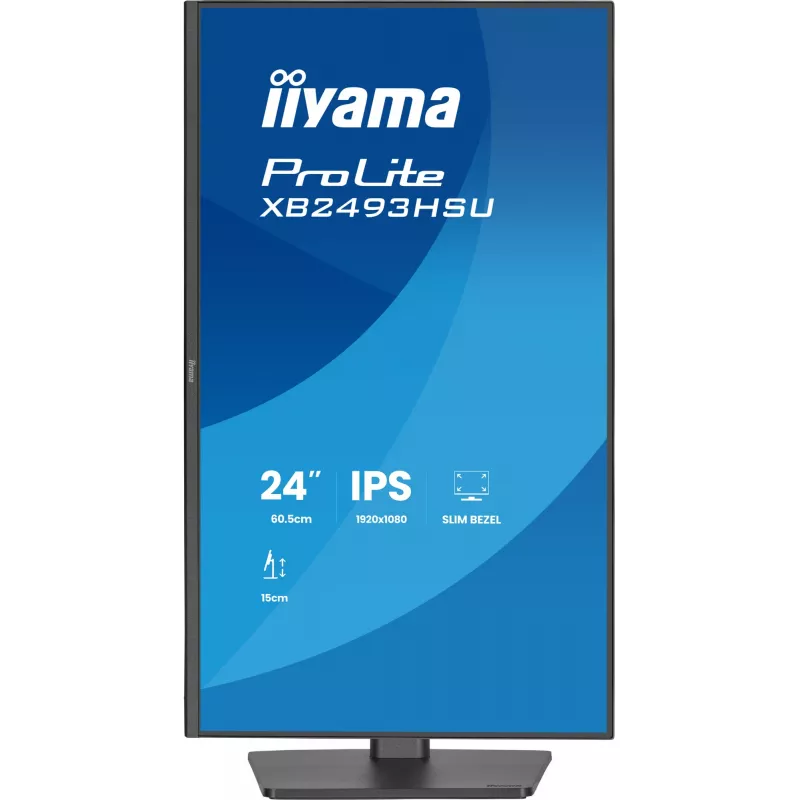 Monitor per computer IIYAMA ProLite XB2493HSU-B1 60,5 cm (23,8 pollici) Full HD IPS LED, 1920×1080, 1 ms, angolo di visuale 178°, hub USB, altoparlanti, nero