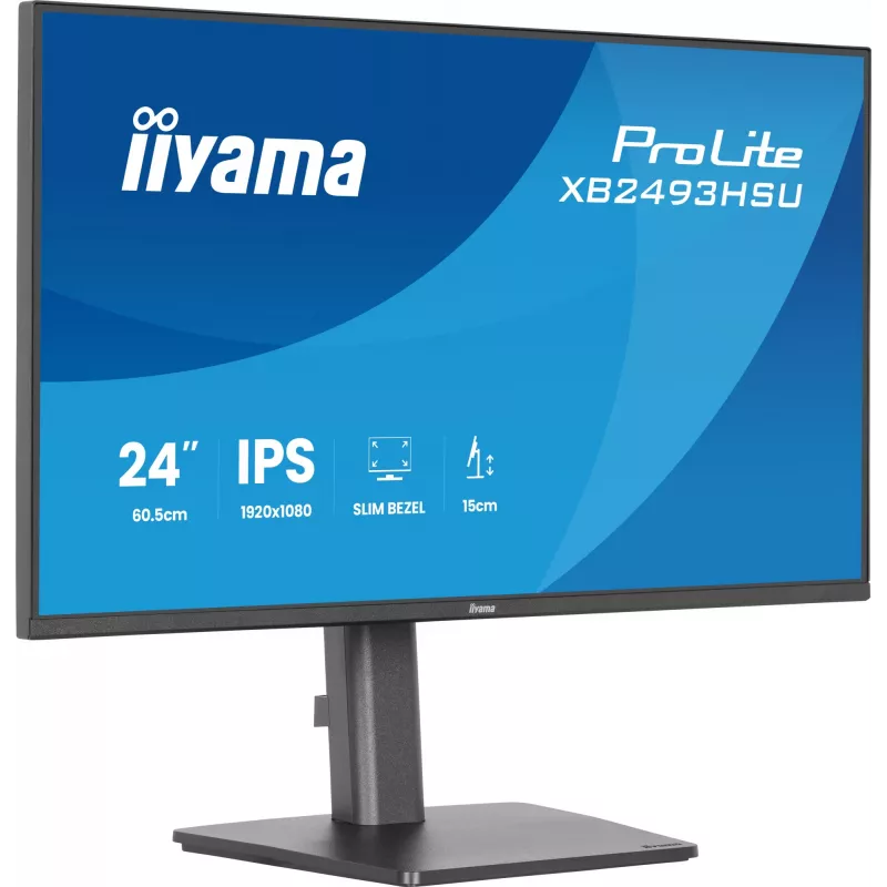 Monitor per computer IIYAMA ProLite XB2493HSU-B1 60,5 cm (23,8 pollici) Full HD IPS LED, 1920×1080, 1 ms, angolo di visuale 178°, hub USB, altoparlanti, nero