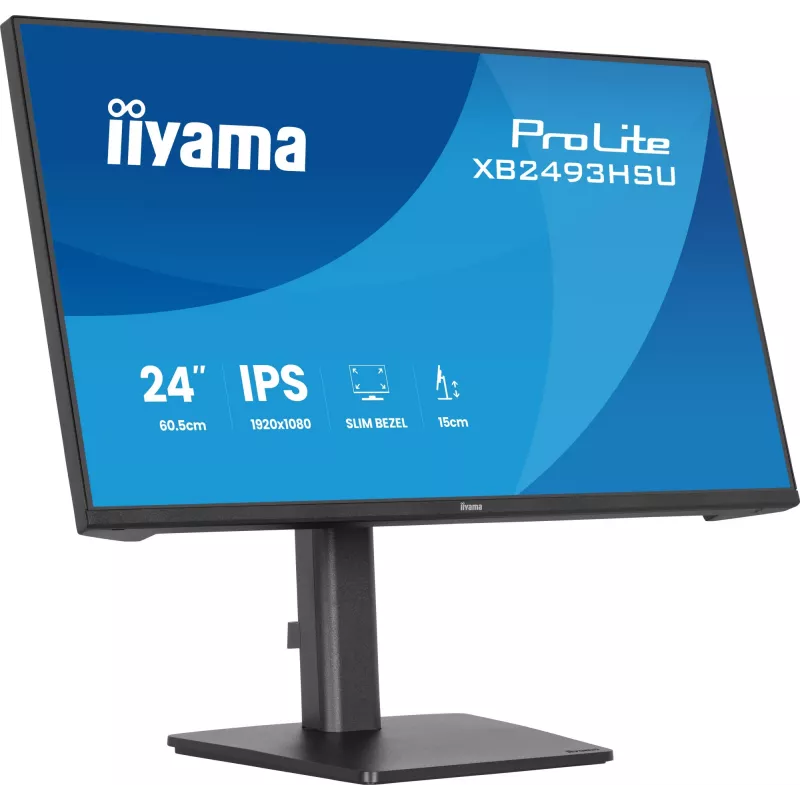 Monitor per computer IIYAMA ProLite XB2493HSU-B1 60,5 cm (23,8 pollici) Full HD IPS LED, 1920×1080, 1 ms, angolo di visuale 178°, hub USB, altoparlanti, nero
