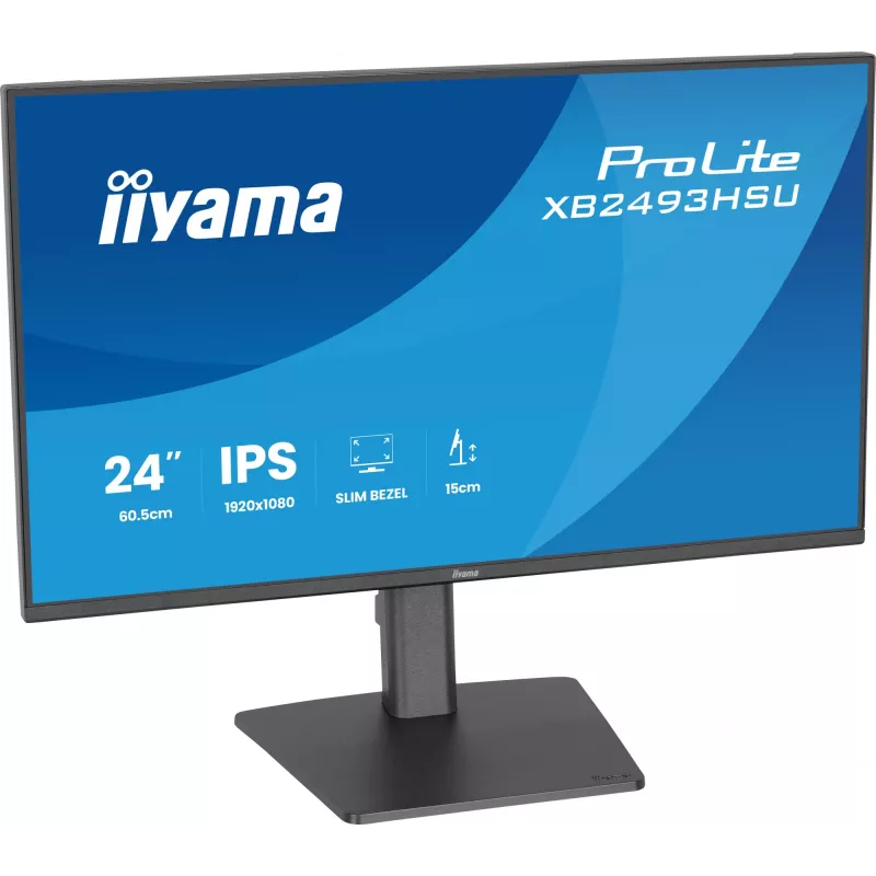 Monitor per computer IIYAMA ProLite XB2493HSU-B1 60,5 cm (23,8 pollici) Full HD IPS LED, 1920×1080, 1 ms, angolo di visuale 178°, hub USB, altoparlanti, nero