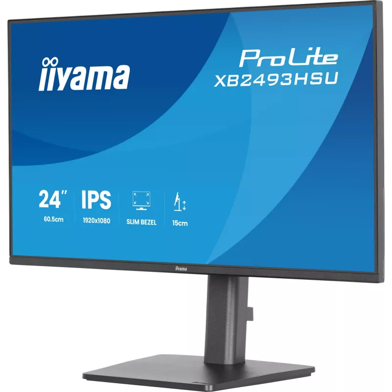 Monitor per computer IIYAMA ProLite XB2493HSU-B1 60,5 cm (23,8 pollici) Full HD IPS LED, 1920×1080, 1 ms, angolo di visuale 178°, hub USB, altoparlanti, nero