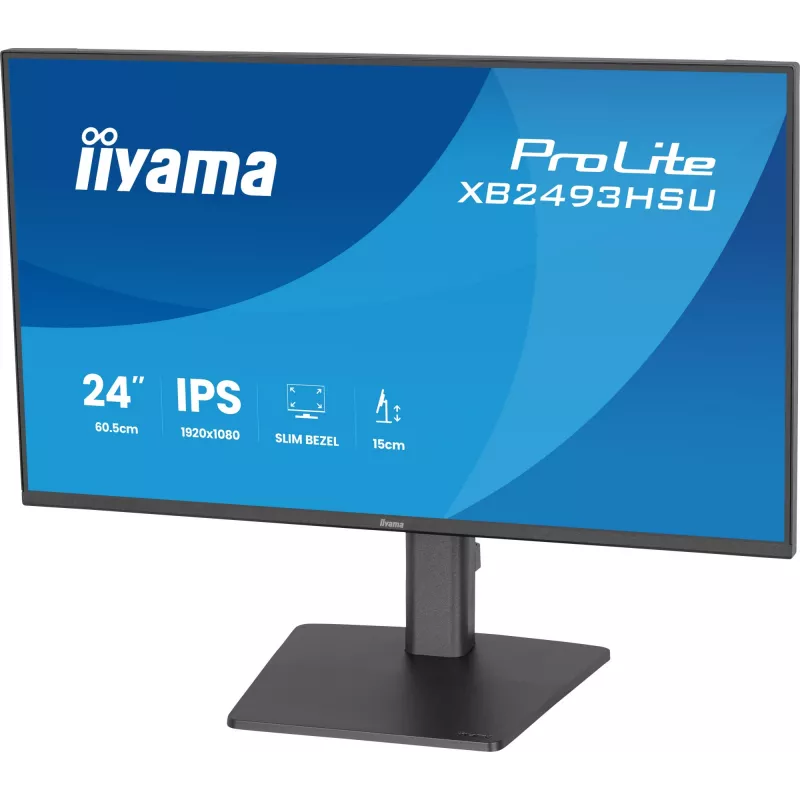 Monitor per computer IIYAMA ProLite XB2493HSU-B1 60,5 cm (23,8 pollici) Full HD IPS LED, 1920×1080, 1 ms, angolo di visuale 178°, hub USB, altoparlanti, nero