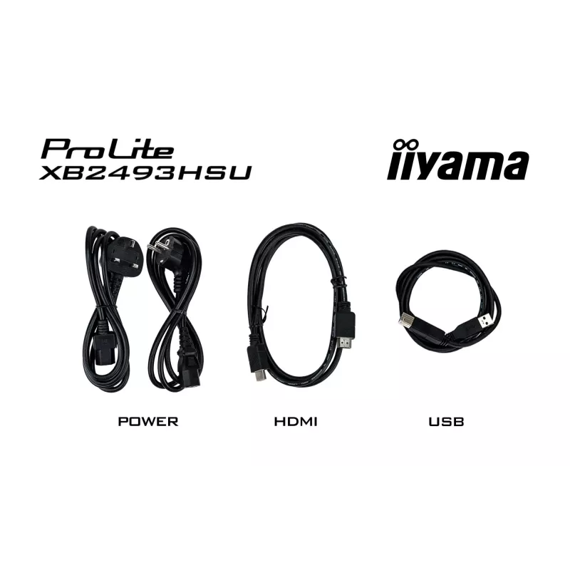 Monitor per computer IIYAMA ProLite XB2493HSU-B1 60,5 cm (23,8 pollici) Full HD IPS LED, 1920×1080, 1 ms, angolo di visuale 178°, hub USB, altoparlanti, nero