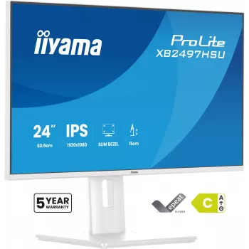 iiyama ProLite XB2497HSU-W1 monitor per computer 60,5 cm (23,8 pollici) 1920 x 1080 pixel Full HD LED bianco