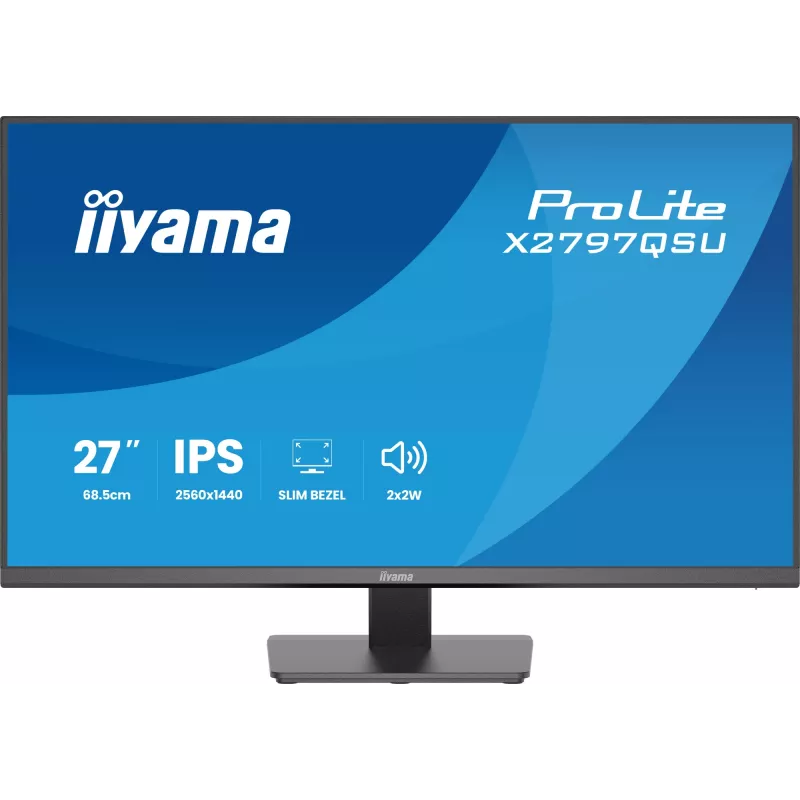 Monitor per computer IIYAMA ProLite X2797QSU-B1 27 pollici (68,6 cm) 2560×1440 IPS LED opaco, 1 ms, hub USB 3.2, altoparlanti, VESA
