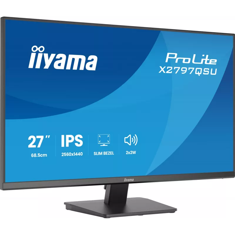 Monitor per computer IIYAMA ProLite X2797QSU-B1 27 pollici (68,6 cm) 2560×1440 IPS LED opaco, 1 ms, hub USB 3.2, altoparlanti, VESA