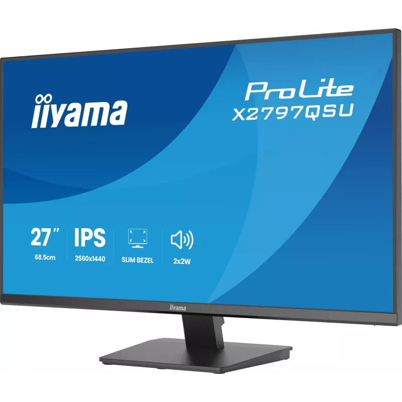 Monitor per computer IIYAMA ProLite X2797QSU-B1 27 pollici (68,6 cm) 2560×1440 IPS LED opaco, 1 ms, hub USB 3.2, altoparlanti, VESA