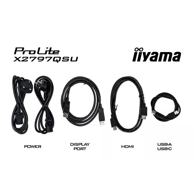 Monitor per computer IIYAMA ProLite X2797QSU-B1 27 pollici (68,6 cm) 2560×1440 IPS LED opaco, 1 ms, hub USB 3.2, altoparlanti, VESA