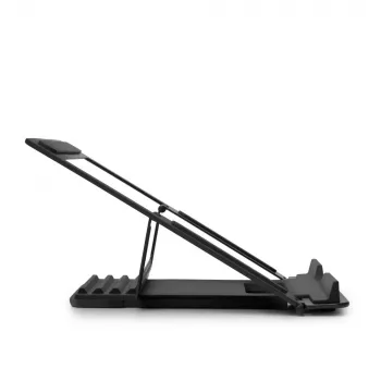 Lindy supporto per laptop quadrato pieghevole, braccio per laptop, nero, argento, alluminio, gomma, 10 kg, RoHS, REACH e California Proposition 65, 90 - 113 mm