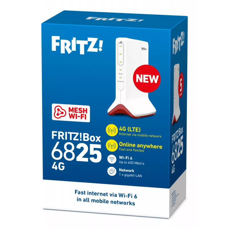 Box FRITZ 6825 4G Router Wi-Fi Gigabit Ethernet Single-Band (2,4 GHz) bianco