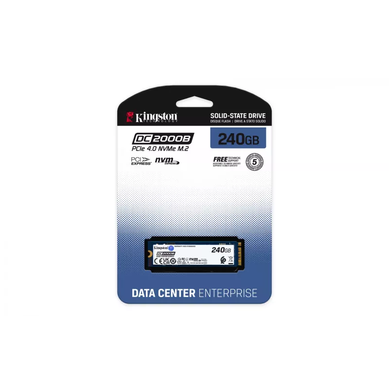 Kingston Technology 240G DC2000B PCIe 4.0 M.2 2280 SSD Enterprise (senza dissipatore)