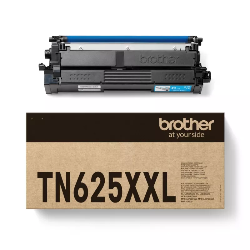 Cartuccia toner Brother TN-625XXLC ciano originale, 6500 pagine, 1 pz.