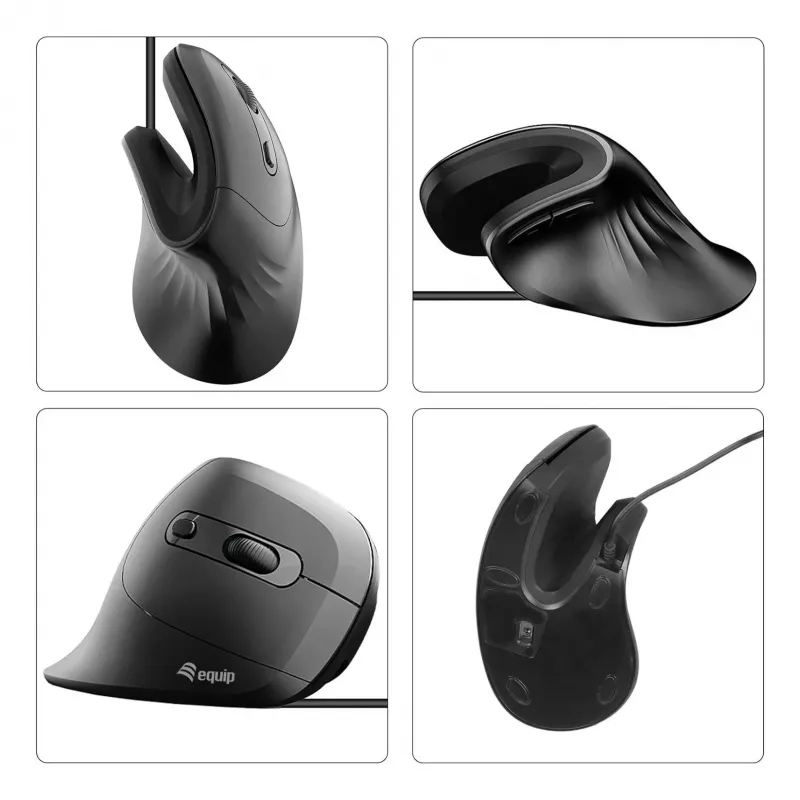 Equip 245119 mouse universale per destrimani USB Type-A + USB Type-C ottico 7200 DPI