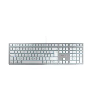 Tastiera USB con filo Cherry KC 6000C per Mac – QWERTY Nordic, switch a forbice, argento, cavo 1,8 m
