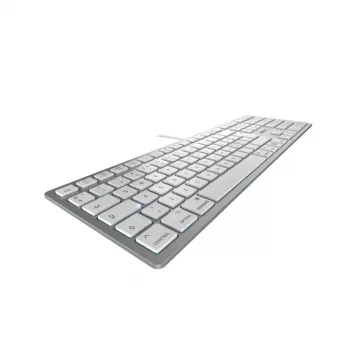 Tastiera USB con filo Cherry KC 6000C per Mac – QWERTY Nordic, switch a forbice, argento, cavo 1,8 m