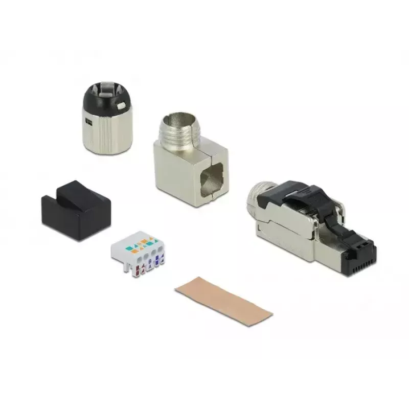 Connettore RJ45 per cablaggio in campo Cat.6A metallo angolare DeLOCK 86289