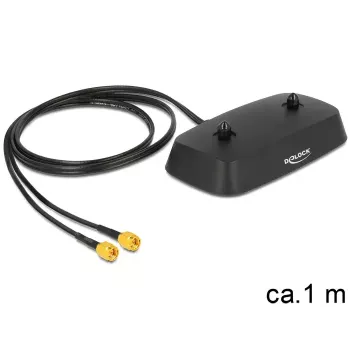 Base antenna DeLOCK 88739, 2x SMA, cavo 1 m, nero